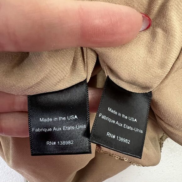 Dress The Population Size Small Cara Two Piece Gown Gold Sequin Holiday Party - Picture 16 of 16